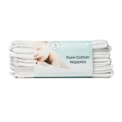 Baby First Pure Cotton Nappies 6 Pack