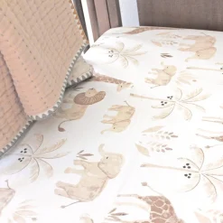 Crane Baby Cot Fitted Sheet - Kendi Collection - 132 x 71cm