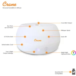 Crane Personal Humidifier & Aroma Diffuser - 0.75L