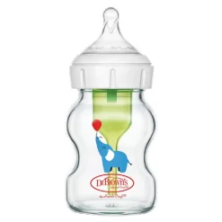 Dr Browns Natural Flow Anti-Colic Options+ Glass Wide Neck Bottle