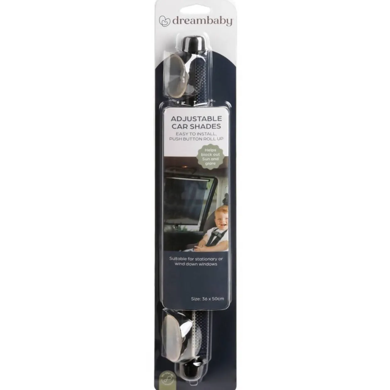 Dreambaby Adjustable Car Window Shade Roll Up 1pk