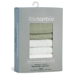 Little Bamboo Muslin Washers 6 Pack