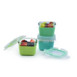 Melii Glass Containers with Silicone Sleeve 3 Pack
