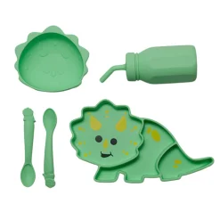 Melii Silicone 5 Piece Feeding Gift Set - Dinosaur