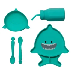 Melii Silicone 5 Piece Feeding Gift Set - Shark