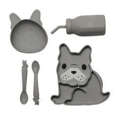 Melii Silicone 5 Piece Feeding Gift Set - Bulldog
