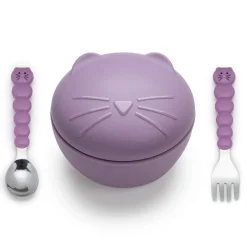 Melii Silicone Animal Bowl with Lid & Utensils