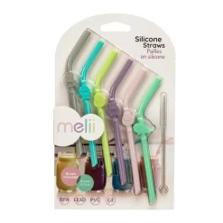 Melii Silicone Animal Straws with Cleaning Brush