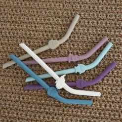 Melii Silicone Luxe Animal Straws with Cleaning Brush