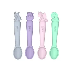 Melii Silicone Spoons 4 Piece Animal Set