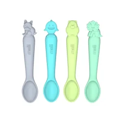 Melii Silicone Spoons 4 Piece Animal Set