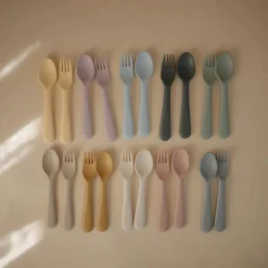 Mushie Dinnerware Fork & Spoon Set