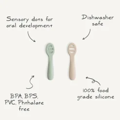 Mushie First Feeding Baby Spoons 2pk