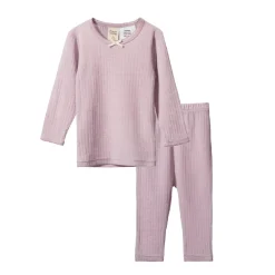 Nature Baby Long Sleeve Merino Pointelle Pyjamas 2pc