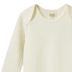 Nature Baby Merino Pointelle Long Sleeve Bodysuit