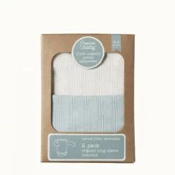 Nature Baby Organic Cotton Derby Rib Bodysuit - 2 pack