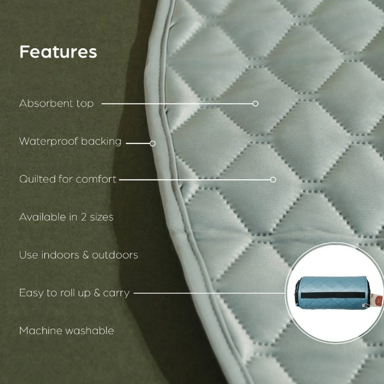 Nestling Large Waterproof Quilted Play Mat