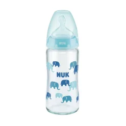NUK First Choice Glass Bottle Wide Neck Blue