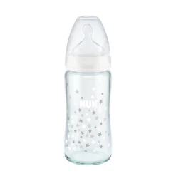 NUK First Choice Glass Bottle Wide Neck White