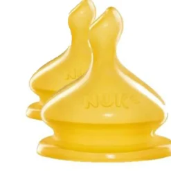 NUK Wide Neck Latex Teat - Large Hole - 2pk