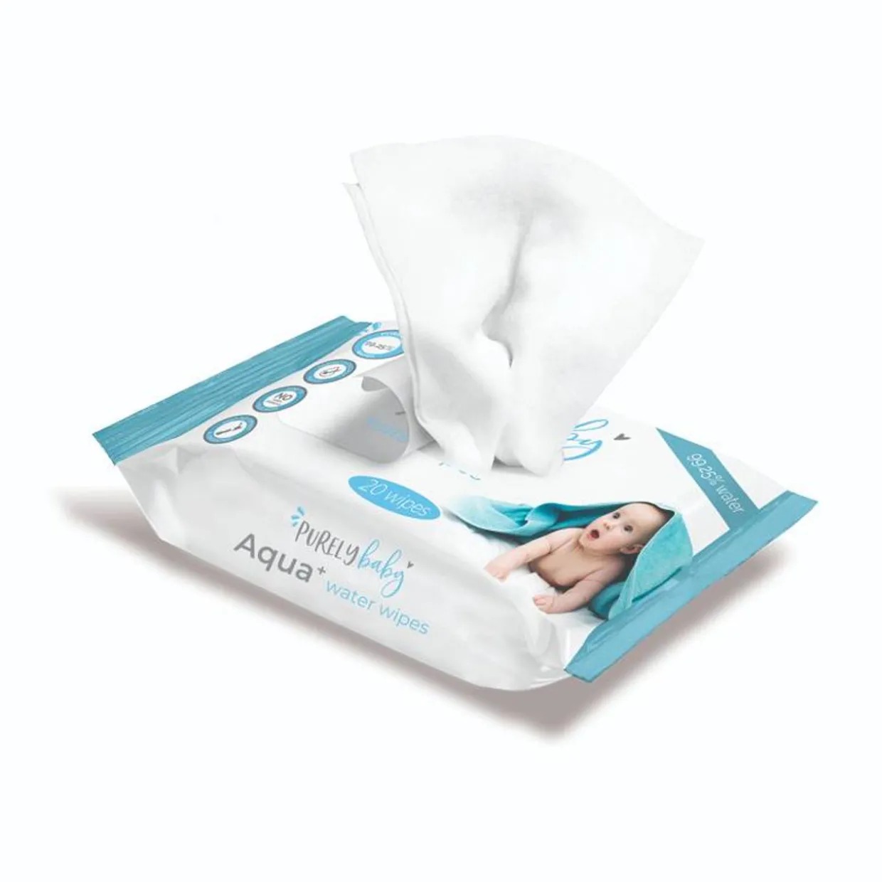 Purely Baby Aqua+ Water Wipes - Pack of 20 wipes