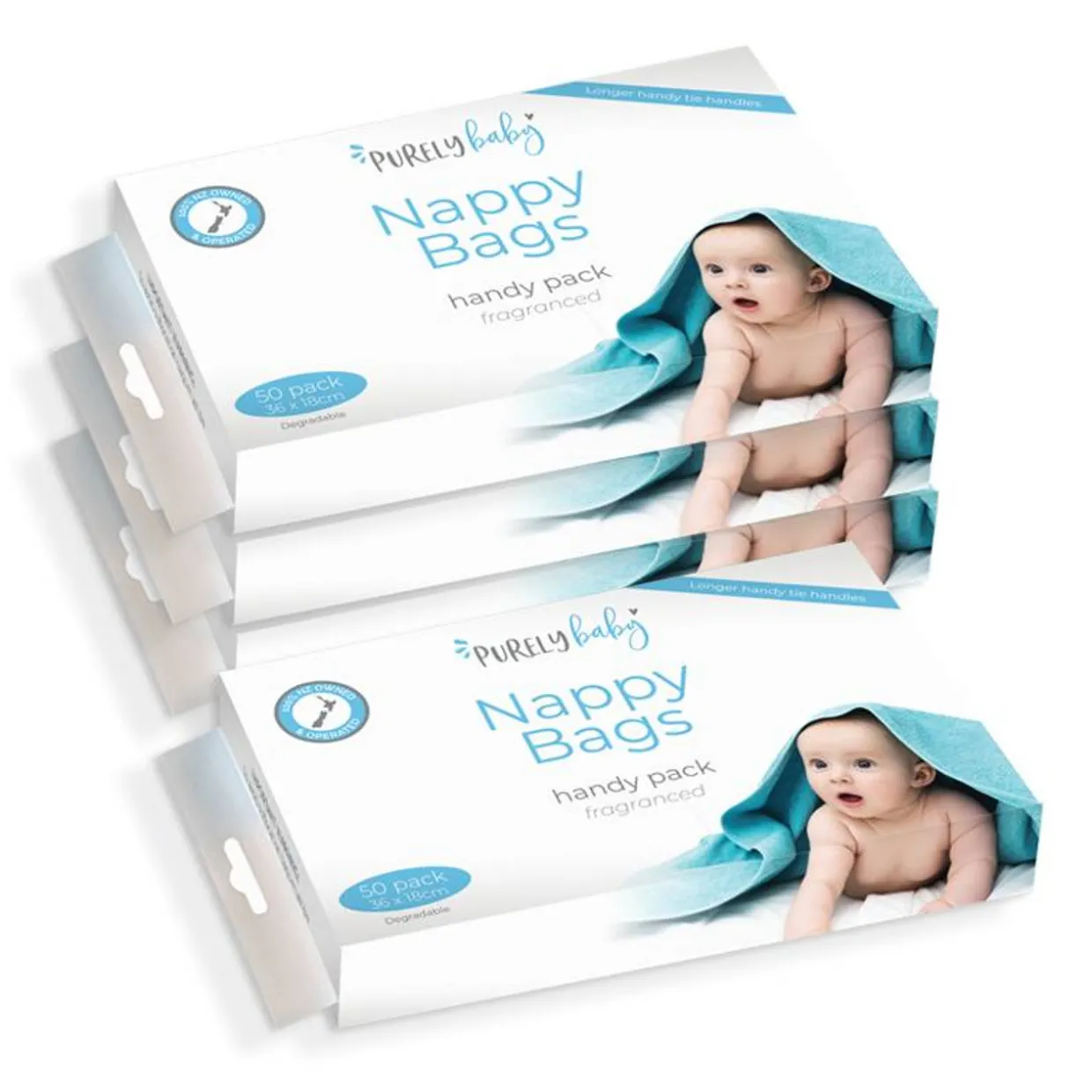 Purely Baby Nappy Bags - Pack of 50 bags