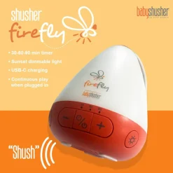 Shusher Firefly by Baby Shusher - Rechargeable Baby Sleep Soother / Portable Sound Machine