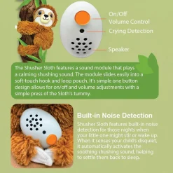Shusher Sloth by Baby Shusher - Plush Soothing Companion