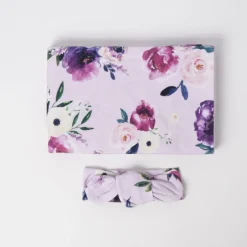 Snuggle Hunny Baby Jersey Wrap & Topknot Set