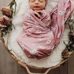 Snuggle Hunny Baby Jersey Wrap & Topknot Set