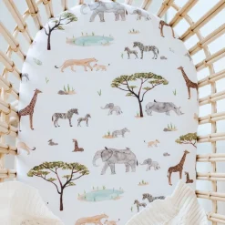 Snuggle Hunny Kids Fitted Bassinet Sheet / Change Pad Cover - 80 x 48cm