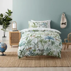 Squiggles Cotton Duvet Cover Set - Jungle Oasis