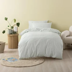 Squiggles Cotton Duvet Cover Set - Jagger Sage