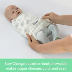 SwaddleMe by Ingenuity Monogram Collection Stage 1 1.0 tog Swaddle 1pk