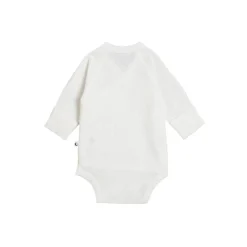 The Sleep Store Organic Cotton Pointelle Kimono Long Sleeve Bodysuit