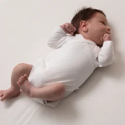 The Sleep Store Organic Cotton Pointelle Kimono Long Sleeve Bodysuit