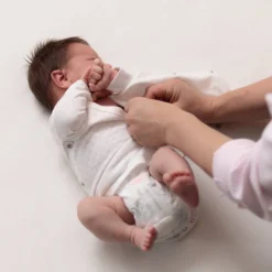 The Sleep Store Organic Cotton Pointelle Kimono Long Sleeve Bodysuit