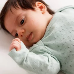 The Sleep Store Organic Cotton Pointelle Drawstring Baby Gown