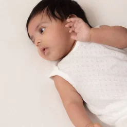 The Sleep Store Organic Cotton Pointelle Singletsuit