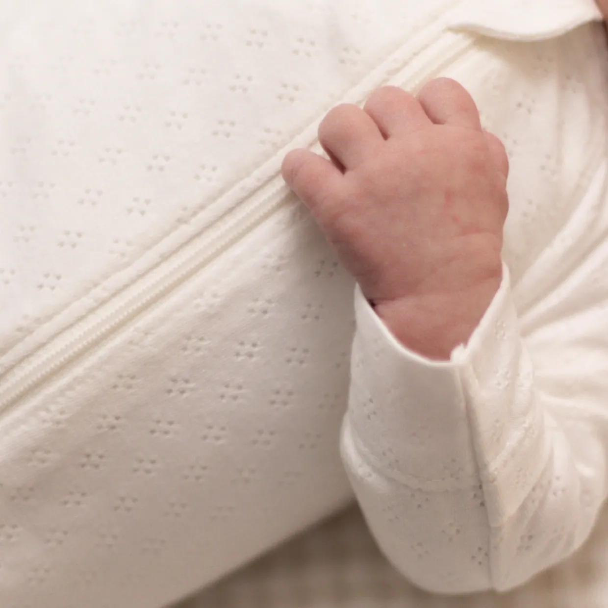 The Sleep Store Organic Cotton Pointelle Footed Zipsuit