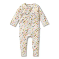 Wilson + Frenchy Long Sleeve Organic Zipsuit with feet