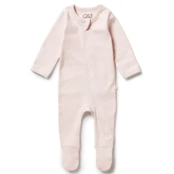 Wilson & Frenchy Organic Stripe Rib Zipsuit with Feet