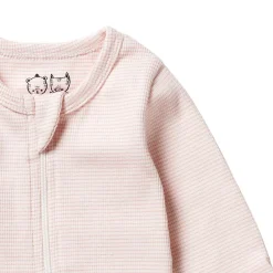 Wilson & Frenchy Organic Stripe Rib Zipsuit with Feet