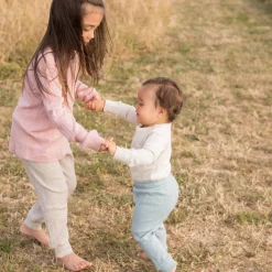 Woolbabe Merino/Organic Cotton Long Sleeve Henley Top - Daydream Collection